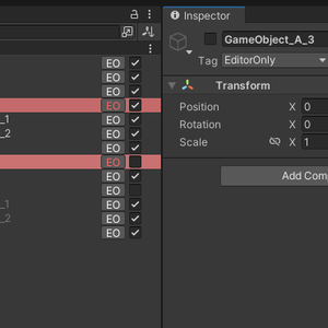 【無料】Hierarchy上でObjectのON/OFFやEditorOnlyタグを切り替える拡張エディタ