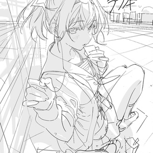 受注生産】ディスプレイボード付きrurudo直筆サイン色紙 - “FALLEN