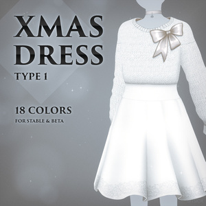 【VRoid】クリスマスドレス タイプ1【18 COLORS】