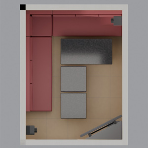 カラオケルーム背景3Dモデル｜8人用パーティールーム 一式