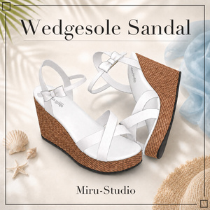 【12アバター対応】Wedgesole Sandal【VRC衣装】