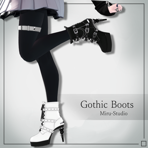 【12アバター対応】Gothic Boots【VRC衣装】