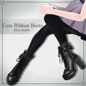 【11アバター対応】Cute Ribbon Boots【VRC衣装】