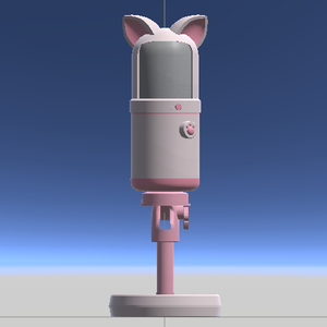 【VRChat World向け】猫耳デスクマイク 3Dモデル