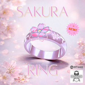 【VRC対応】SAKURA リング 桜モチーフ