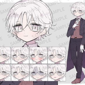 【TRPG立ち絵素材】執事風の少年（表情差分8種）