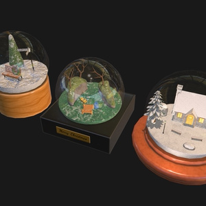 3Dモデル　スノードームセット