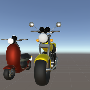 3D バイクと原チャリ　motor cycle and moped