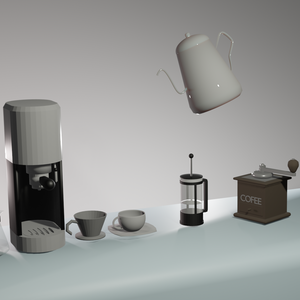 3D 丁寧なコーヒーグッズ(8items)　for coffee lovers