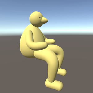 3D 座る人