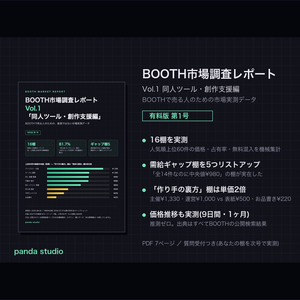BOOTH市場調査レポート Vol.1 同人ツール・創作支援編｜売れるジャンルと価格相場が分かる16ジャンル実測（価格中央値・寡占度・空白ジャンル）