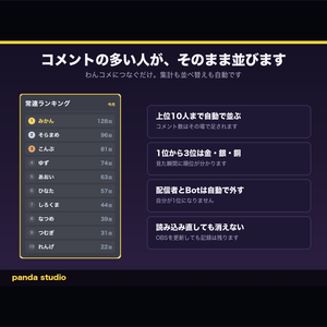 【無料】わんコメ用 常連ランキング お試し版｜コメント数で自動集計【OBS対応】