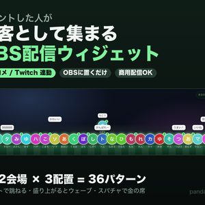 【わんコメ】コメントで集まる観客席 全12会場×3配置｜コメントした人がアイコンで着席・盛り上がるとウェーブ【OBS・Twitch対応・商用可】