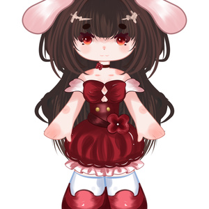 Cute red bunny vtuber model