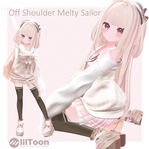 【9アバター対応】Off Shoulder Melty Sailor【VRChat想定】