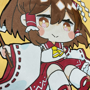 【直筆イラスト色紙】ミニ霊夢