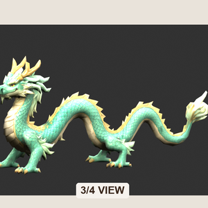 【3Dモデル】東洋龍 DRAGON STANDARD｜5000ポリゴン・リグ付き・OBJ/FBX
