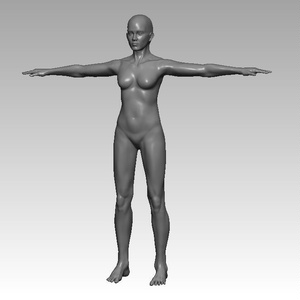 【ZBrush】女性素体スカルプトモデル
