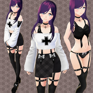 [VRoid] Cute Goth Outfit
