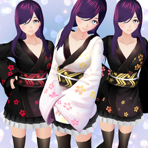 [Vroid] Floral Kimono set