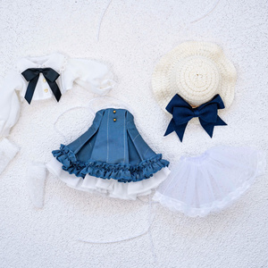 1/6ドール服 3点セット ダブルガーゼワンピース・ドロワーズ