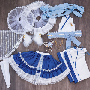 Candy house mdd ドール 服 天使チャイナセット 🤍🩵へそだし天使チャイナセット（ホワイト）🩵🤍 * 🚫 Please do not