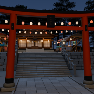 【箱庭コレクション #009 / Blender】夏祭りの神社｜Summer Shrine
