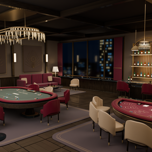 【箱庭コレクション #011 / Blender】トランプカジノのVIPルーム｜Nocturne Card Club