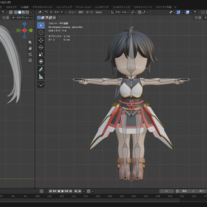 【無料配布 】オリジナルキャラクター未完成 3Dモデル（.blend）