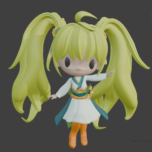 【無料あり/Blender】SDキャラ「なのはな」3Dモデルデータ