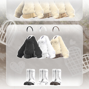 🤍🍀[14アバター対応]MonoBreeze Set🖤【VRChat向け衣装モデル】🍀🤍 缩略图 8
