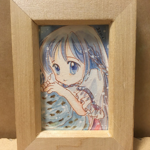 ミニ原画 チョコミントと女の子