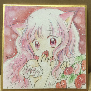 豆色紙 猫耳といちご2