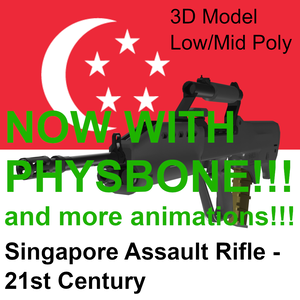 【VRChat】SAR 21: Singapore Assault Rifle - 21st Century シンガポールアサルトライフル [PhysBones update]
