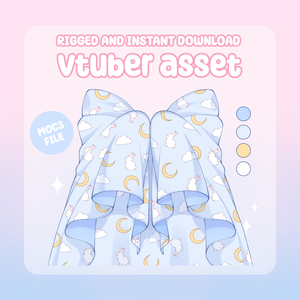VTuber Asset - Rigged Moon Bunny Blanket, moc3 File, Outfit for Vtuber Models and Streamers