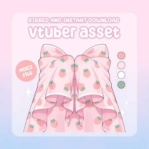 VTuber Asset - Rigged Strawberry Blanket, moc3 File, Outfit for Vtuber Models and Streamers
