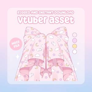 VTuber Asset - Rigged Moon Kitty Blanket, moc3 File, Outfit for Vtuber Models and Streamers