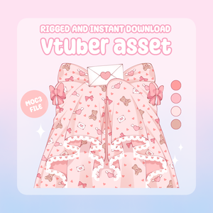 VTuber Asset - Rigged Valentine's Blanket, moc3 File, Holiday Outfit for Vtuber Models and Streamers