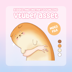 VTuber Asset - Rigged XXL Fluffy Loaf Doggo Plushie, moc3 File, Plushie Asset for Streamers, Live2d ready