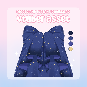 VTuber Asset - Rigged Starry Night Sky Blanket, moc3 File, Outfit for Vtuber Models and Streamers
