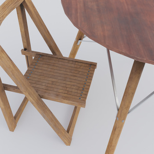 丸テーブルセット -Rounded Table & Chair-