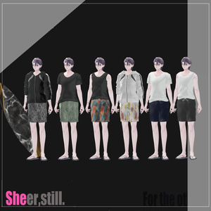 【VRChat】Sheer,still【水着＋ラッシュガード】斑霞・紗夜対応　#BREAK_3D 缩略图 4