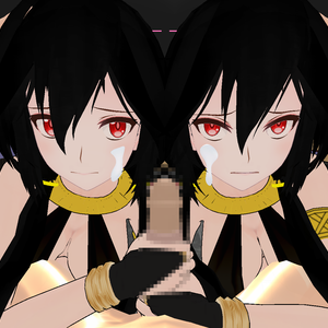 【R18 MMD Motion】二人手コキ Double Hand Job