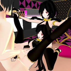【R18 MMD Motion】二人足持ち正常位フィニッシュ Double Holding Leg Missionary Finish