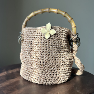 Hand-knitted basket bag