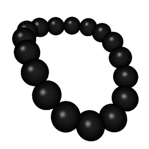 VRC Wooden Black Beeds Necklace 木製の黒いビーズネックレス