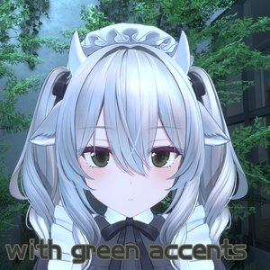 Eyes with green accents