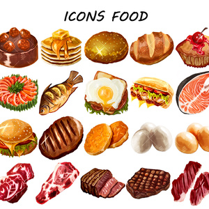Assets Anime: Food Icons & 食品アイコン 