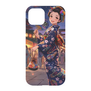 유카타 차림의 여성의 iPhone 케이스