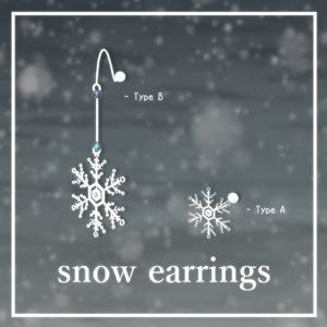 【全2種】snow earrings【PB設定済み】